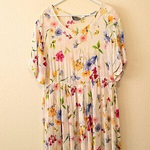 RAJA VINTAGE FLORAL MAXI DRESS  SIZE large